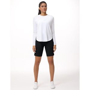 FOXA Short Bermuda taille haute pour femme avec poches zippées pour la course à pied, la randonnée et le fitness - Product Image 3