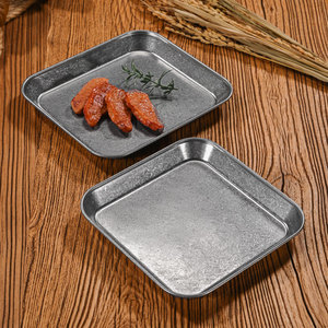 Vintage Stainless Steel Square <b>Tray</b> Sus304 For Cold Dishes Kimchi Barbecue Snacks Hotel Coffee <b>Tea</b> Serving <b>Trays</b> - Product Image 2