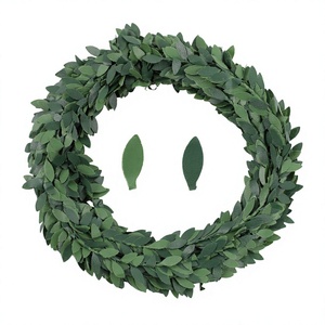 Handmade Artificial Greenery Christmas Garland Wreath Halloween DIY Iron Wire Rattan Wreath Home <b>Wall</b> Hanging Decorations - Product Image 1