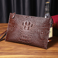 Dompet Pria Model Jepang Baru Bahan Kulit Silikon Motif Buaya, Tas Amplop Bisnis Besar, Dompet Tipis Modis Tahan Air