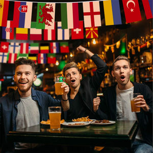 Flagnshow Pays Européens Chaîne Drapeau Étanche UE FA Cup Football Bunting Fanion Bannière <span class=keywords><strong>Euro</strong></span> Drapeau - Product Image 6