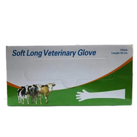 100 pièces/boîte Gants vétérinaires jetables blancs et rouges pour insémination artificielle animale, gants à manches longues