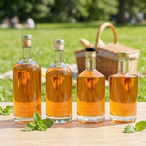 Botella de Licor de Lujo para Bar, Transparente, Negra Mate, de 500ml-1000ml, Estilo Nórdico, para Ginebra, Whisky, Vodka, Licores, Botella de Vidrio Ruisheng para Licor y <span class=keywords><strong>Ron</strong></span> - Product Image 1