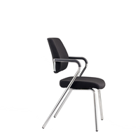 Chaise de bureau moderne en tissu avec 4 pieds en métal, chaise de réunion pour salles de formation et écoles