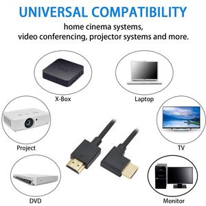 Câble HDtv Angle <span class=keywords><strong>Coude</strong></span> Rallonge 4K 90 Degrés <span class=keywords><strong>Hdmi</strong></span> haut bas Gauche Droit Angle Mâle vers <span class=keywords><strong>Hdmi</strong></span> Droit Mâle Câble pour 4K HDTV - Product Image 4