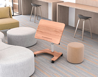 Bureau surélevé pliable pneumatique OMNI, réglable en hauteur, table pour ordinateur portable roulante avec roulettes