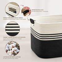 Panier de rangement extra-large en coton tissé de style européen-américain pour chambre à coucher, idéal pour les couettes et le linge sale