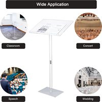 Support de podium en acrylique de luxe Pupitre de podium d'église transparent pour restaurants, mariages, bureau et salle de classe