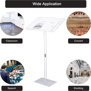 Soporte de podio acrílico de lujo <span class=keywords><strong>Atril</strong></span> de podio de Iglesia transparente <span class=keywords><strong>para</strong></span> restaurantes, bodas, oficina y Aula - Product Image 5