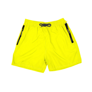 Buonic Pantalones cortos para hombre, bañadores con cintura elástica amarilla, pantalones cortos deportivos de secado rápido, M L XL XXL - Product Image 1