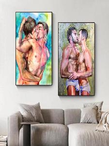Impression sur toile horizontale d'art corporel masculin classique, affiche murale moderne de <span class=keywords><strong>nu</strong></span> gay, décoration pour la maison <span class=keywords><strong>et</strong></span> le bureau, cadeau, art raffiné, Quadro Da Parete - Product Image 2