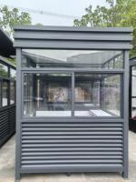 Kiosque extérieur préfabriqué personnalisé en structure acier chinoise, pliable, pour poste de sécurité, avec panneaux sandwich, étanche et résistant au vent