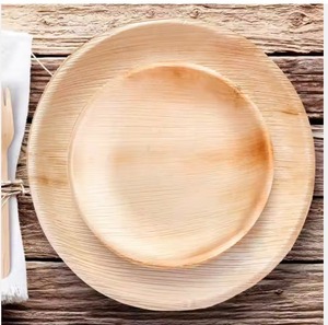 Assiettes rondes en feuille d'arec de 10 pouces, écologiques, jetables, biodégradables, en feuille de palmier, pour fêtes, mariages, traiteur, fournisseur en gros - Product Image 1