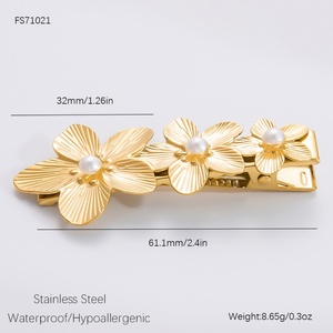 Accesorios para el Cabello de Acero Inoxidable con Oro de 18k, Horquillas con Diseño de Concha, Pinzas Laterales para Flequillo, Cuerda para el Cabello, Horquillas Metálicas Duraderas, Joyería Elegante - Product Image 6