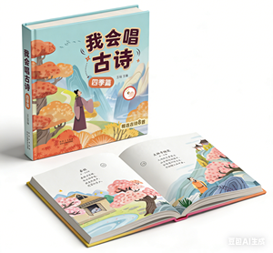 Livre sonore interactif « Je peux chanter » pour enfants, apprenant les poésies chinoises anciennes sur les moments de jeunesse heureux - Product Image 2