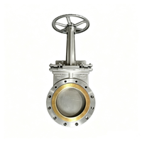 Vanne à opercule à tige non montante pour boues, en fonte WCB et acier inoxydable, à bride wafer, avec raccords à pattes, commande pneumatique, électrique ou manuelle, OEM