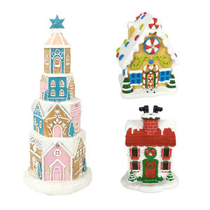 Vente en gros <span class=keywords><strong>de</strong></span> maisons <span class=keywords><strong>de</strong></span> village <span class=keywords><strong>de</strong></span> Noël en résine éclairées pour la décoration des fêtes - Product Image 5