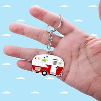 Lot de porte-clés pour camping-car en gros d'usine, porte-clés Happy Camper pour hommes, femmes, couples, accessoires de caravane, bijoux personnalisés
