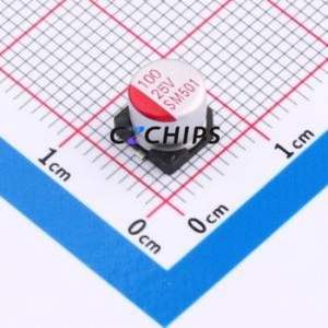 Condensador Sólido SMD SM107M025E0500, D6.3xL5mm (Capacitancia: 100uF) (Precisión: 20%) (Voltaje Nominal: 25V) - Product Image 1