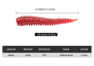 <span class=keywords><strong>Gusanos</strong></span> de arena de agua dulce de 0,85G, señuelos blandos, cebos de pesca flotantes, gusano de seda, señuelo suave Biónico de PVC, tamaño pequeño, 50mm, señuelo de gusano para trucha - Product Image 5