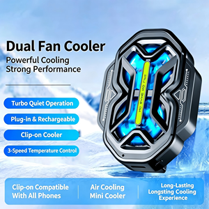 Radiateur universel à clipser pour téléphone, double ventilateur, refroidissement par air, 3 vitesses, refroidisseur de téléphone portable, faible bruit, pour le commerce en direct et les jeux - Product Image 5