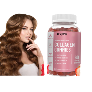 Gomitas de Colágeno de Marca Privada, Suplemento de Belleza para Cabello, Piel y Uñas, Vegano, Sin Gluten, 60 Gomitas para Mujeres - Product Image 1