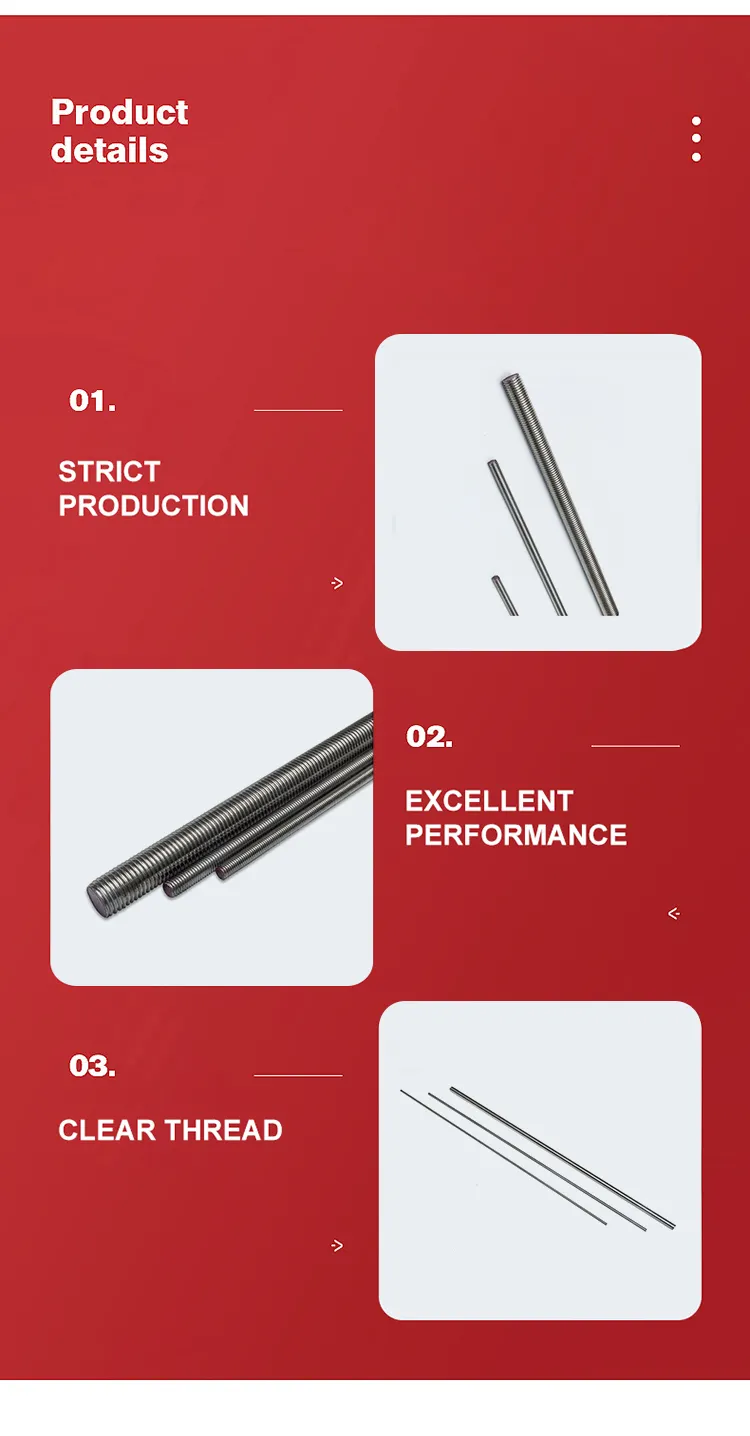 2024 Factory Wholesale DIN 975 Full Threaded Rod Stainless Steel Threaded Stick