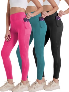 Set di 3 Leggings da Donna a Vita Alta con Tasca Laterale, Traspiranti e Modellanti, per Yoga e Allenamento in Palestra/Corsa - Product Image 5