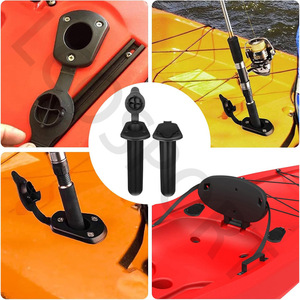 Support d'angle pour canne à pêche en plastique avec couvercle et vis, support de kayak en nylon de 20 cm - Product Image 4
