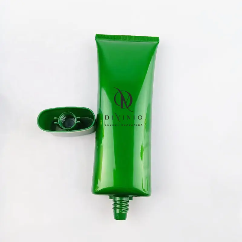 Skincare cosmeticand embalagem private label 120g aminoácido limpeza leite PE plástico tubo cosmético oval tubo de creme macio