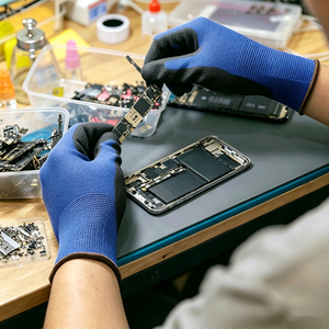 Gants de travail en nitrile sablé DDSAFETY OEM, gants de sécurité avec paume enduite de nitrile noir, gants industriels respirants antidérapants - Product Image 1