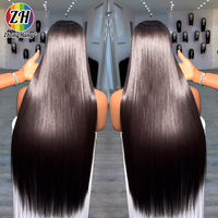 Wig Rambut Asli Manusia Raw Straight 13x4 HD Lace Frontal M Lagos Pre Plucked Hairline Glueless Wig 250% Density Single Donor untuk Wanita