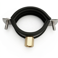 Collier de serrage pour tuyau avec écrou M8 M10 réglable en acier inoxydable, support de suspension mural/plafond avec doublure en caoutchouc (en pouces)