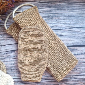Gants de bain exfoliants en chanvre écologiques pour le corps, en jute naturelle, longs et simples, pour le gommage corporel en gros - Product Image 4