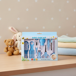 Kit de soins pour bébé en silicone, 10 pièces, sans BPA, ensemble de sécurité, peigne, brosse, coupe-ongles, <span class=keywords><strong>ciseaux</strong></span>, aspirateur nasal, soins pour nourrissons - Product Image 6