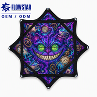 Foulard carré Flow Star en coton, imprimé UV réactif, écologique, personnalisé, ignifuge, séchage rapide, toutes saisons