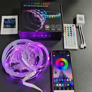 Super Populaire 5050rgb Led Bluetooth Lichtstrip Set Met Mobiele App Controle Kleurrijke Muziek Ritme En Tv Backlight Verlichting