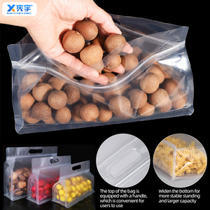 Custom Clear Eight-Sided Flat Bottom Stand-Up Pouch Food Grade Moisture Proof Plastic Bag with Handle for Grain Coffee Dry Goods - Product Image 4
