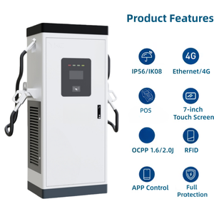 <span class=keywords><strong>Cargador</strong></span> Rápido para Vehículos Eléctricos de Doble Pistola, 80kW, CCS2, GBT, 4G, RFID, Estación de Carga Inteligente para Autos Eléctricos - Product Image 2