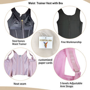 Gilet de maintien de la taille courbé pour l'entraînement, corset amincissant, gaine post-partum avec <span class=keywords><strong>fermeture</strong></span> éclair et crochets intérieurs - Product Image 6