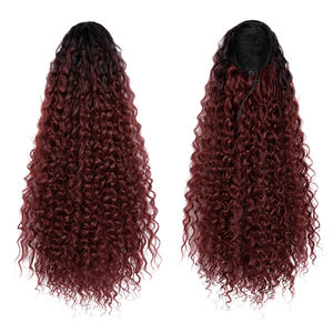 <span class=keywords><strong>Queue</strong></span> <span class=keywords><strong>de</strong></span> <span class=keywords><strong>cheval</strong></span> synthétique <span class=keywords><strong>afro</strong></span> bouclée à ondulations profondes <span class=keywords><strong>de</strong></span> haute qualité, avec cordon <span class=keywords><strong>de</strong></span> serrage, pour femmes noires, vente en gros - Product Image 4