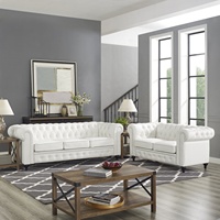 Canapé sectionnel Chesterfield de luxe pour la maison, le bureau, l'hôtel, le salon, meubles modernes en cuir PU, ensemble de canapés avec pieds en bois