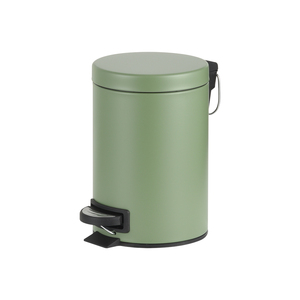 ที่เหยียบถังขยะ3L 5L สีขาวเงินสีเขียวใช้ในครัวห้องน้ำที่บ้านถังขยะสแตนเลสแบบกลม - Product Image 3