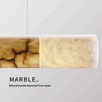 Luminaires suspendus linéaires en cuivre et marbre, style minimaliste moderne, pour table de salle à manger