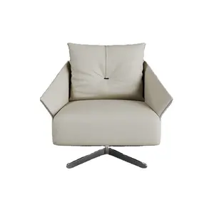 Diskon besar kursi Sofa panjang Putar Manual kulit imitasi Modern untuk ruang tamu