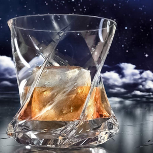 ウイスキーグラスセット、バーボングラス無料アイスキューブモールド、ヘビーハンドブロークリスタルウイスキーグラスユニークなタンブラーfo - Product Image 1