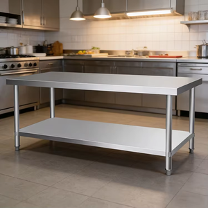 Mesa de Trabajo de Acero Inoxidable Comercial de Alta Calidad, Material de Acero Inoxidable 304, Varios Tamaños, para Restaurantes - Product Image 3