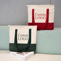 Sac fourre-tout en toile de bateau de nouvelle conception avec poche, fermeture éclair supérieure, grande capacité, réutilisable, sac fourre-tout en coton personnalisé