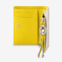 Dompet Wanita Lipat Pendek Kulit Mewah Berkualitas Tinggi dengan Logo Custom, RFID, Polyester, untuk Kartu Kredit, Uang Tunai, dan ID