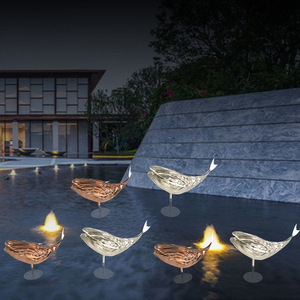 Stainless Steel Whale Pool Ornament Mirror Surface 380x210x320mm Outdoor Floor Mount Animal Sculpture for Garden Hotel Pool - Product Image 1